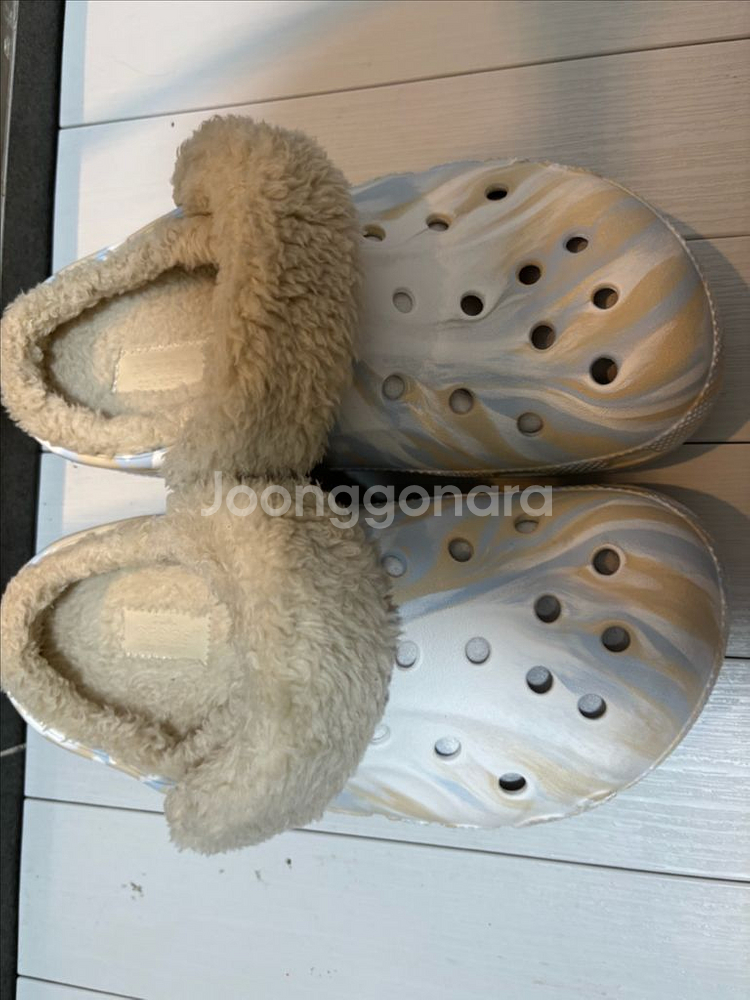 새거)마블 털 크록스 바야 라인드 퍼즈 클로그230--0