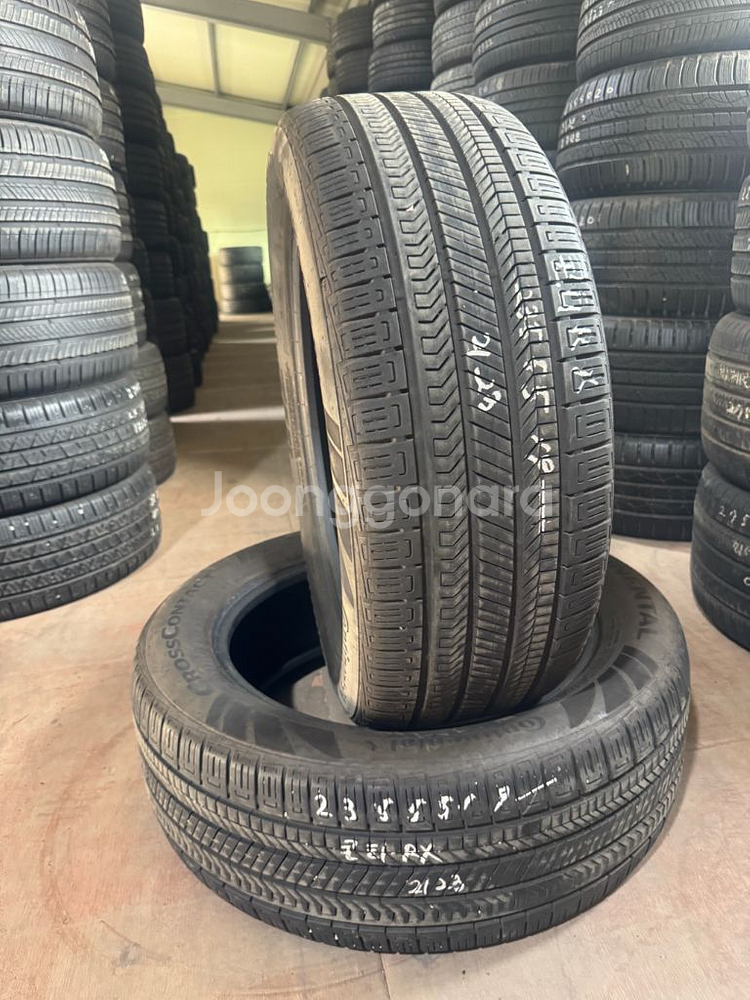 235/55/19크로스콘텍RX(80프로)2개--0