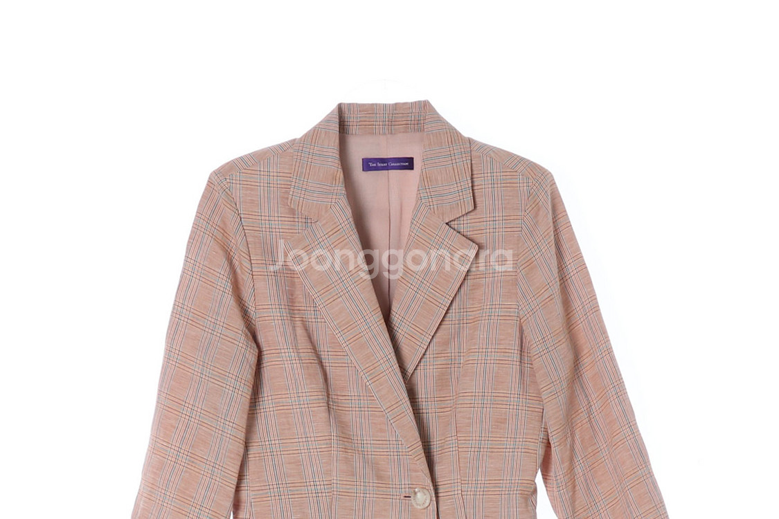 [S]아이잗 콜렉션 린넨 핑크 랩 블레이저 싱글브레스티--1