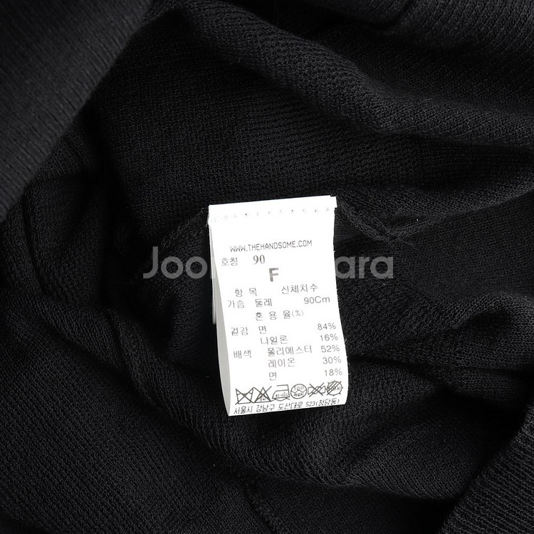 [S]시스템 블랙 러플 빅카라 반팔 니트 블라우스--5
