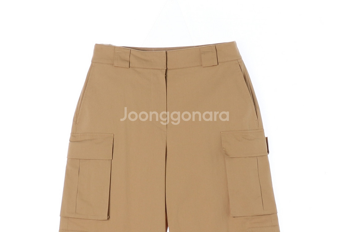 [M]타임 베이지 카고 와이드 치노팬츠 면바지--1