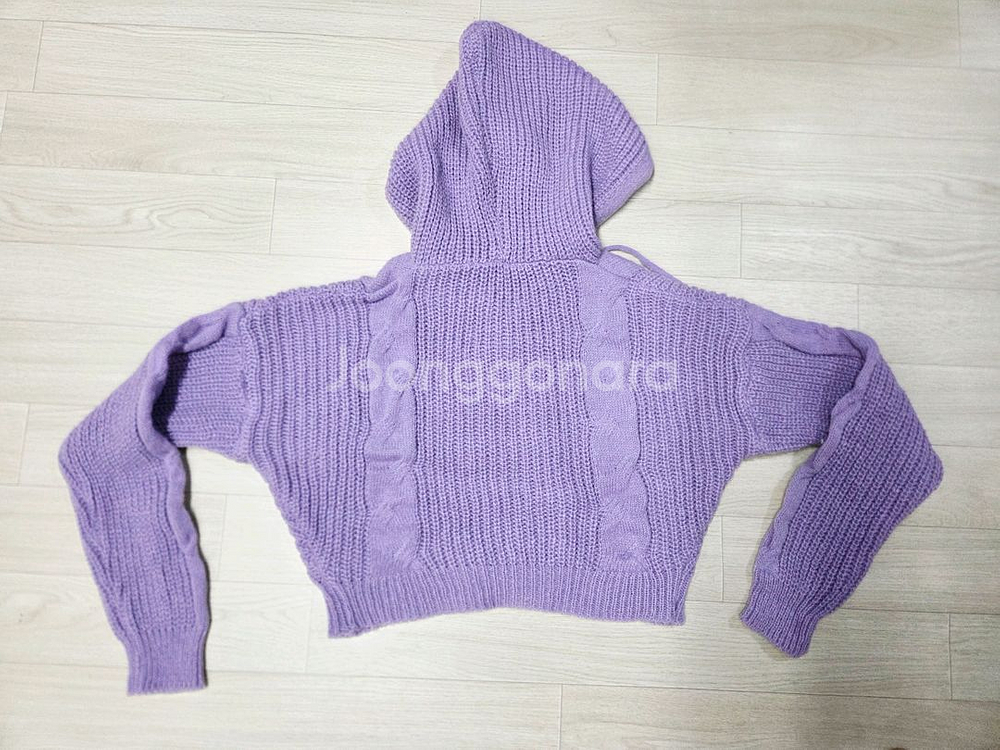 새상품 여성 크롭 후드꽈배기니트 2벌--6