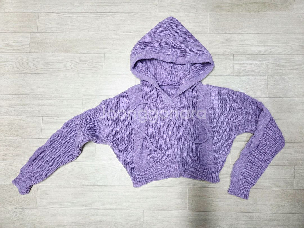 새상품 여성 크롭 후드꽈배기니트 2벌--5