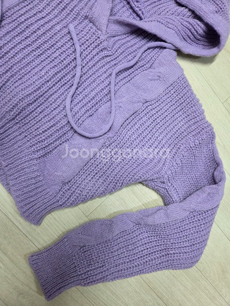 새상품 여성 크롭 후드꽈배기니트 2벌--8