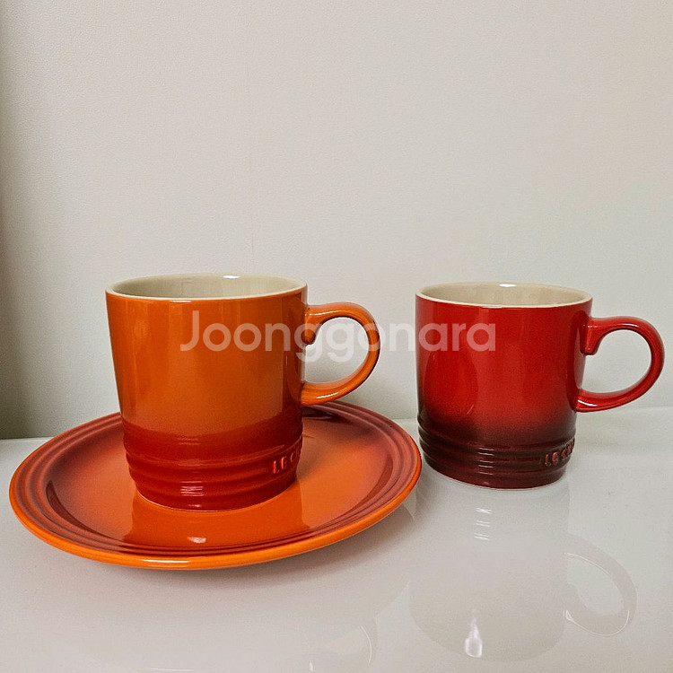 스타우브 레인보우 일괄 머그컵과 접시--0