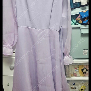 (수제) 쉬폰 롱 원피스 (퍼플) 프리사이즈