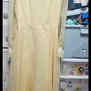 (수제) 쉬폰 롱 원피스 (연노랑) 프리사이즈