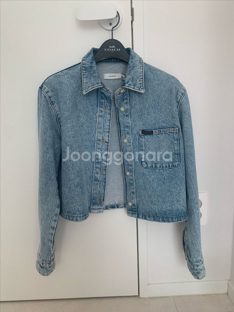 코치 크롭 데님 셔츠자켓--0
