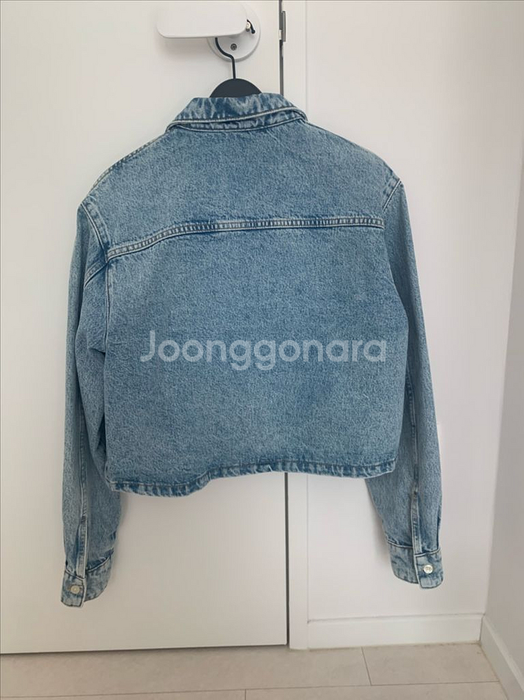 코치 크롭 데님 셔츠자켓--1
