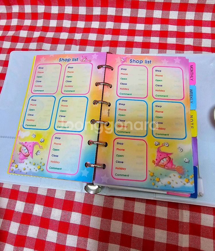 고전문구 소녀 캐릭터 6공 다이어리--6