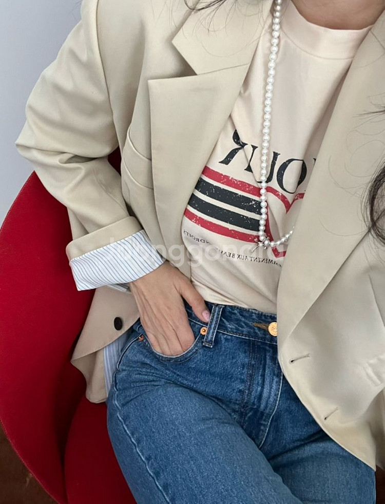 [코스모폴리탄 예지스]LAMOUR 티셔츠(버터)--0