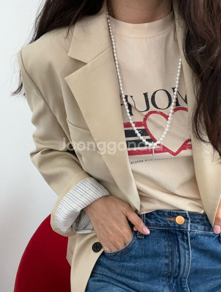 [코스모폴리탄 예지스]LAMOUR 티셔츠(버터)--2