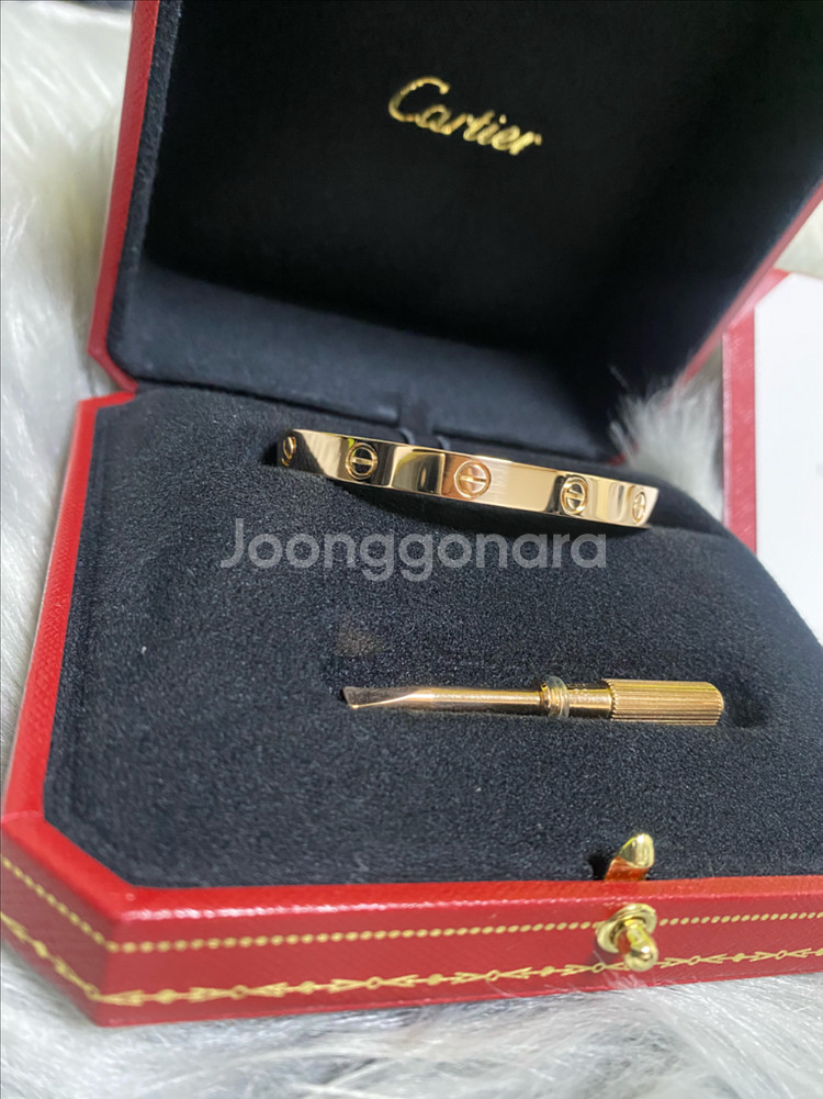까르띠에 러브팔찌 17호 로즈골드 새상품급--0
