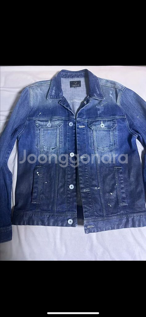 (XL) Stonefeather 페인티드 워싱 데님자켓--0