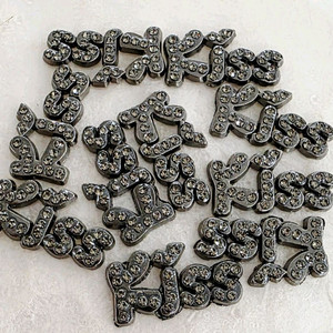 금속 키스 레터링 흑색큐빅 10개 일괄