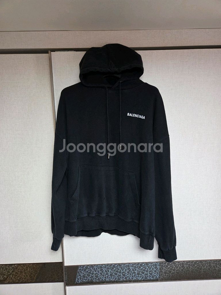 럭셔리 면소재 블랙 후드티XL[중고]--0