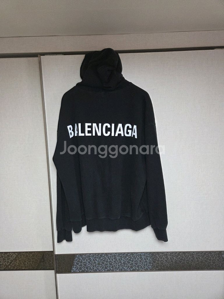 럭셔리 면소재 블랙 후드티XL[중고]--4