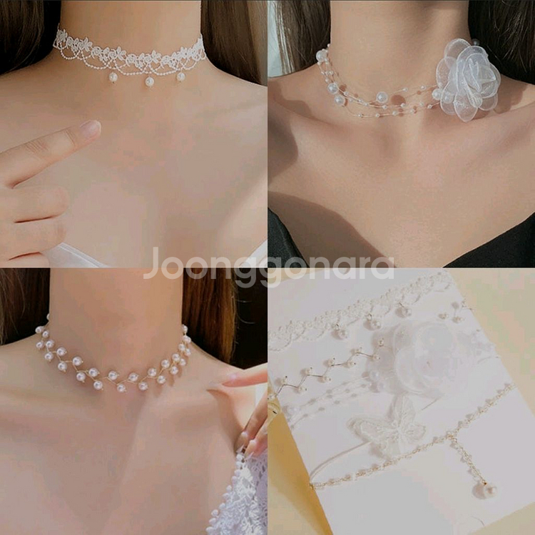 5종 초커 목걸이 웨딩촬영소품(새제품)--1