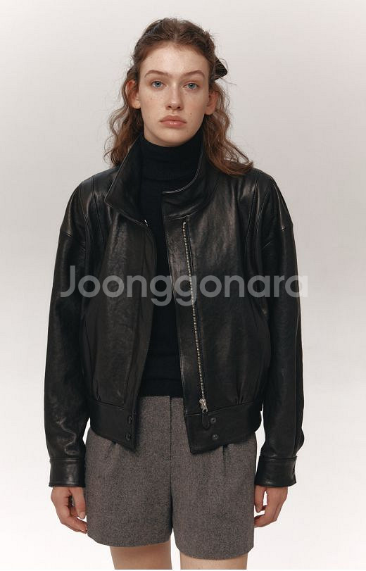 샵엠 메이플레더자켓 36사이즈--4