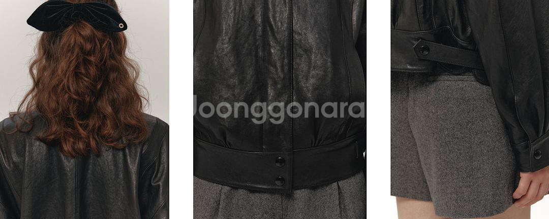 샵엠 메이플레더자켓 36사이즈--6