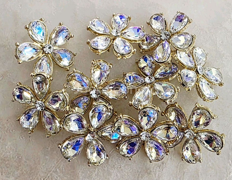 금속 조임 큐빅테꽃잎 10개 일괄--0