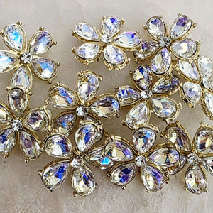 금속 조임 큐빅테꽃잎 10개 일괄