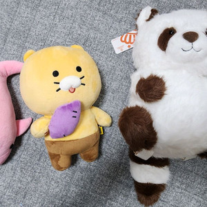 최상급 핑크색돌고래인형.고구마든춘식이인형.라쿤 팩백 3
