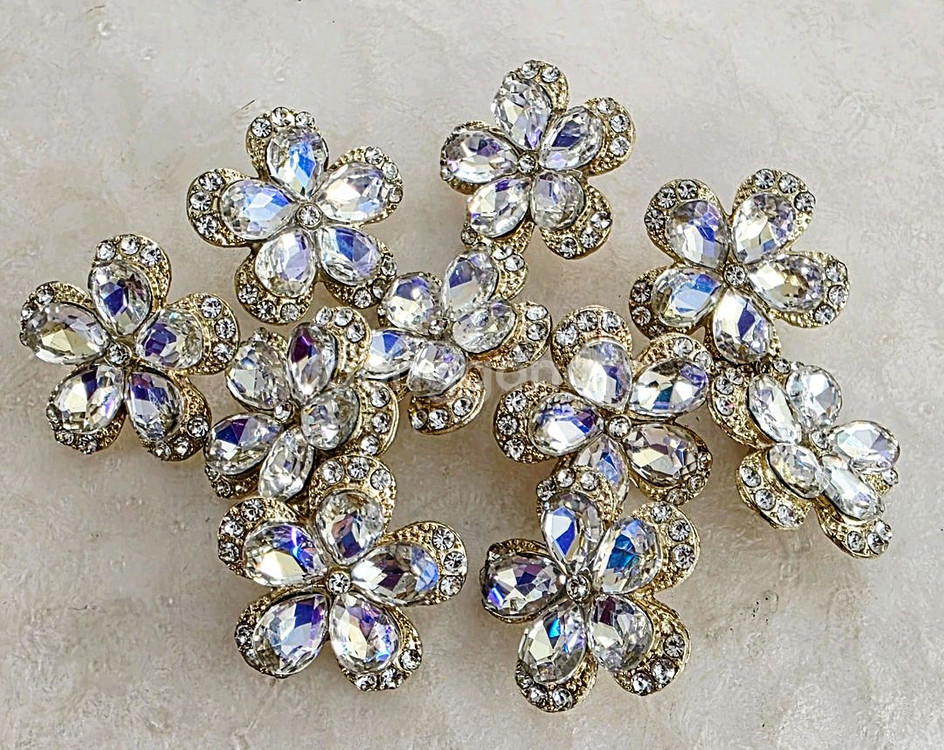 금속 조임 큐빅테꽃잎 10개 일괄--0