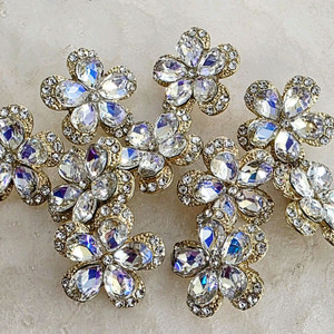 금속 조임 큐빅테꽃잎 10개 일괄