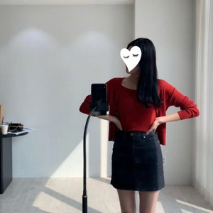 시에 아이린 에센셜 가디건+슬리브리스 스칼렛레드