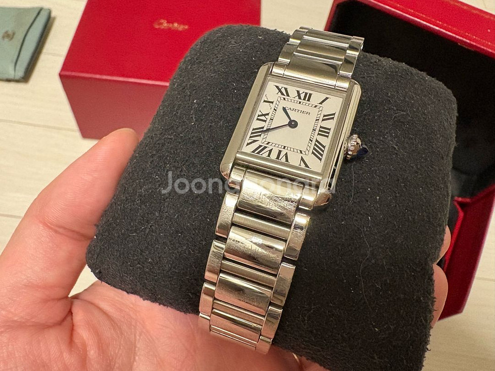 까르띠에 탱크 머스트 스틸 스몰--2