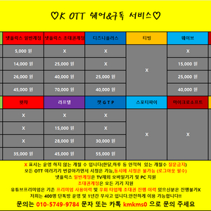 넷플릭스,유튜브프리미엄,디즈니플러스,웨이브,티빙,왓챠,