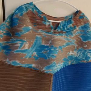 플리츠 여성 상의