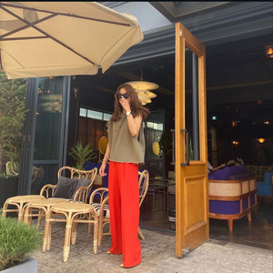 넘버프로젝트 레드 팬츠 이미지