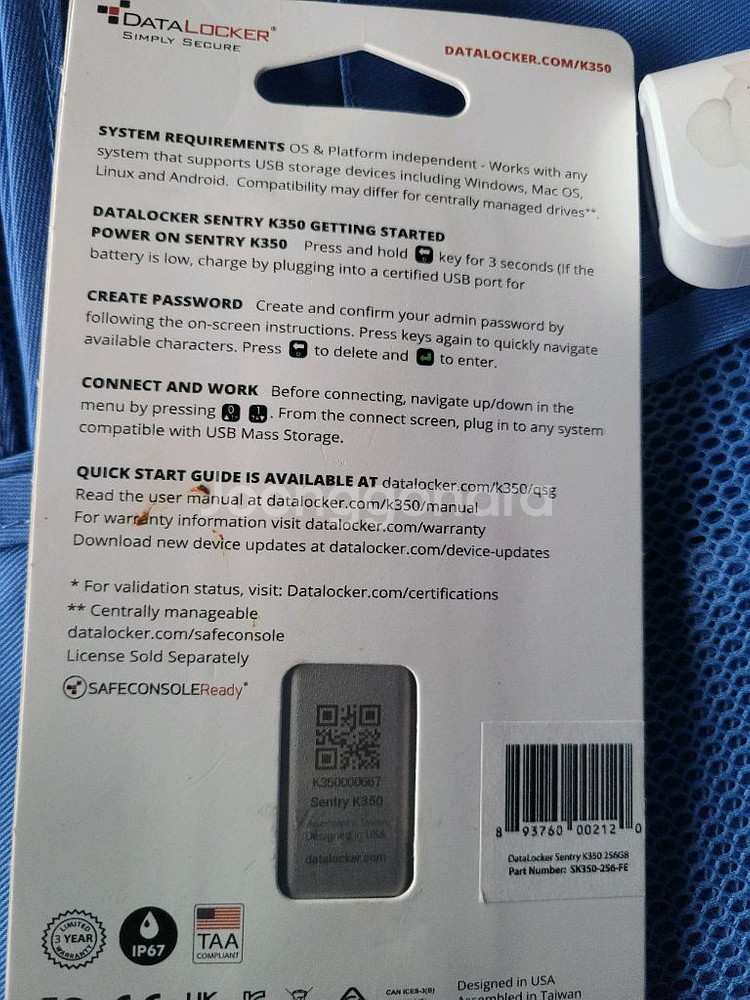 키패드 암호화usb 250gb 데이터로커--1