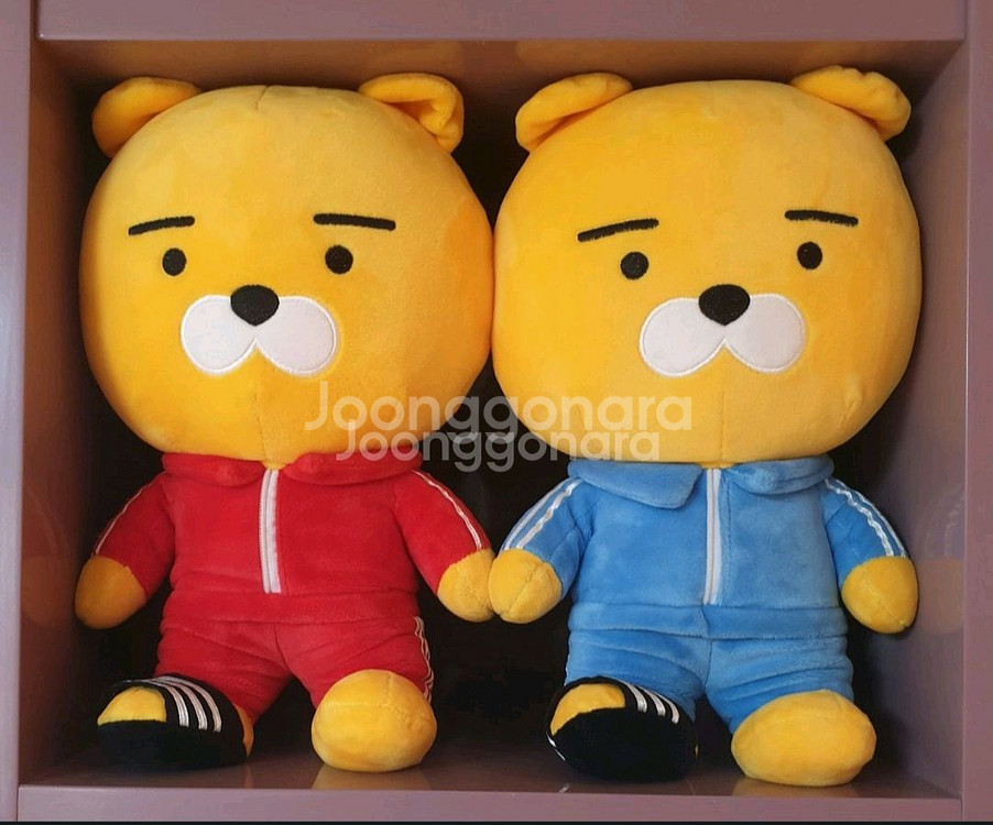 라이언 봉제인형 삼선 슬리퍼 트레이닝복 인형 2종세트--0