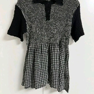 25년도 신상 이세이미야케 깅엄 컬리플라워 탑