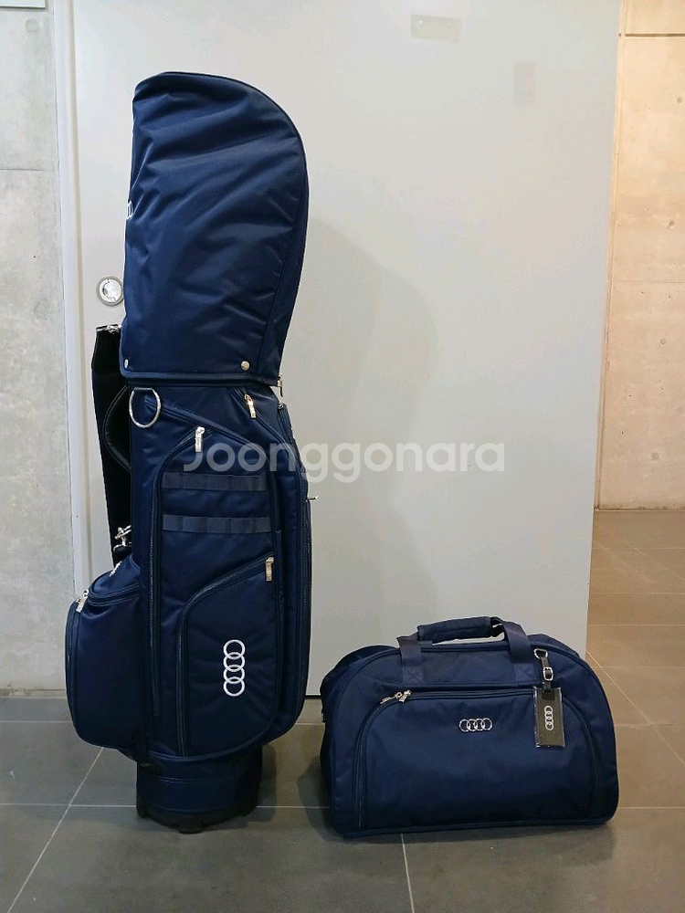 아우디 경량 골프백 세트 네이비 새상품 판매--2