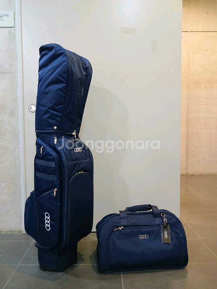 아우디 경량 골프백 세트 네이비 새상품 판매--3