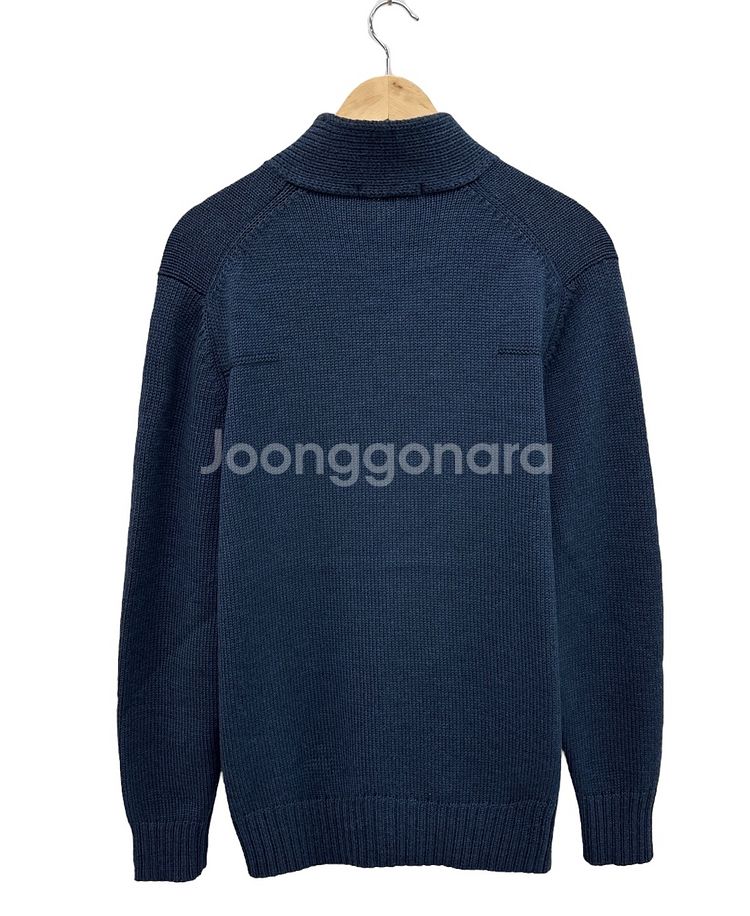 우영미 울100% 니트집업 블루네이비 (L)--7