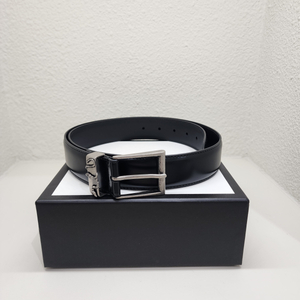 구찌 블랙 남성 스네이크 버클 벨트 495123