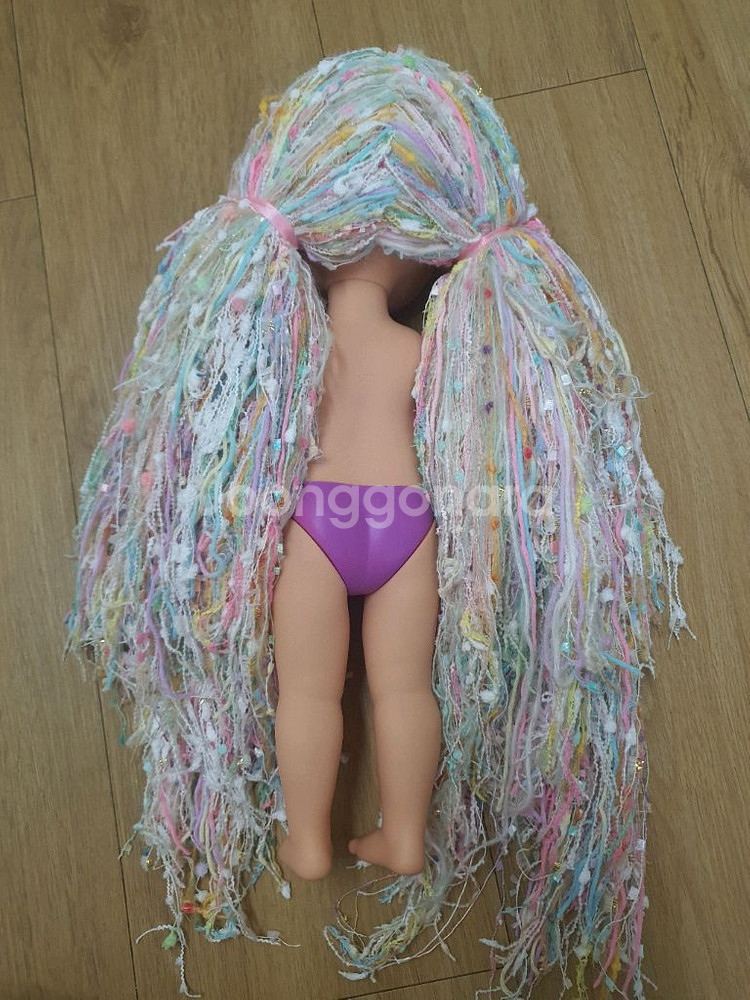 무지개색 머리 양모 털실 디즈니 베이비돌 라푼젤 애니메--6