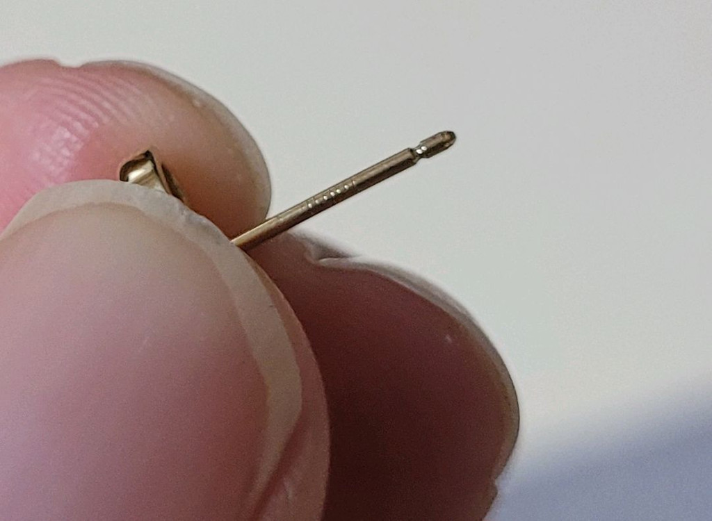 14k 미니골드 자개 귀걸이--3