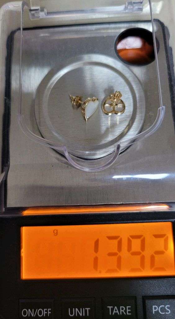 14k 미니골드 자개 귀걸이--2