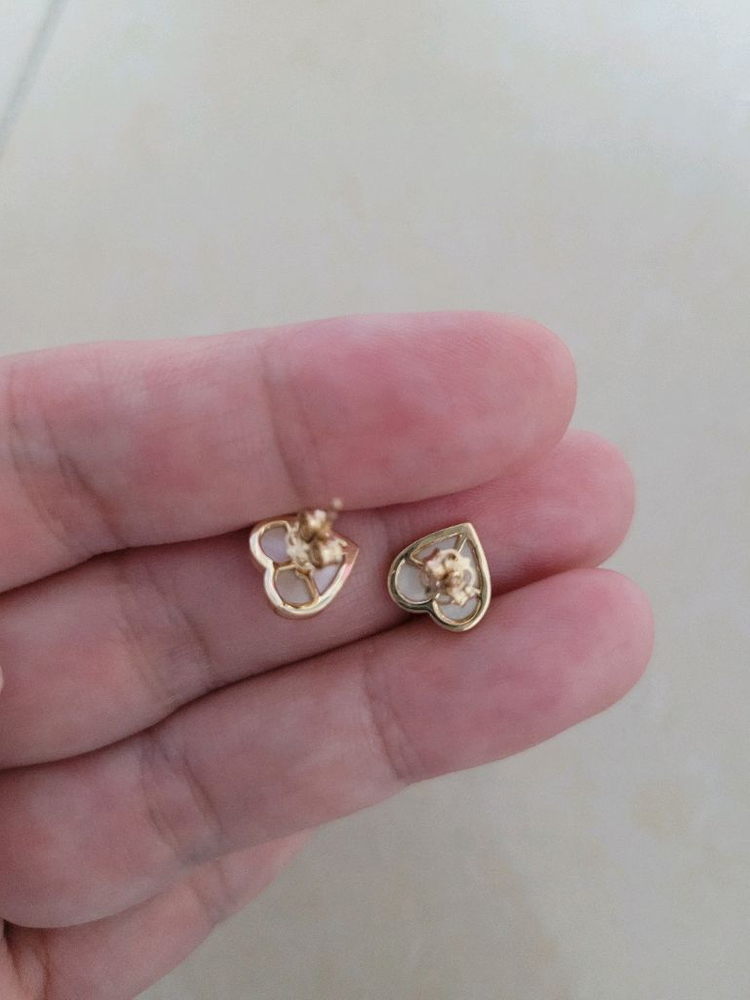 14k 미니골드 자개 귀걸이--1