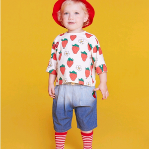 베베드피노 스트로베리 그라데이션 워싱데님팬츠