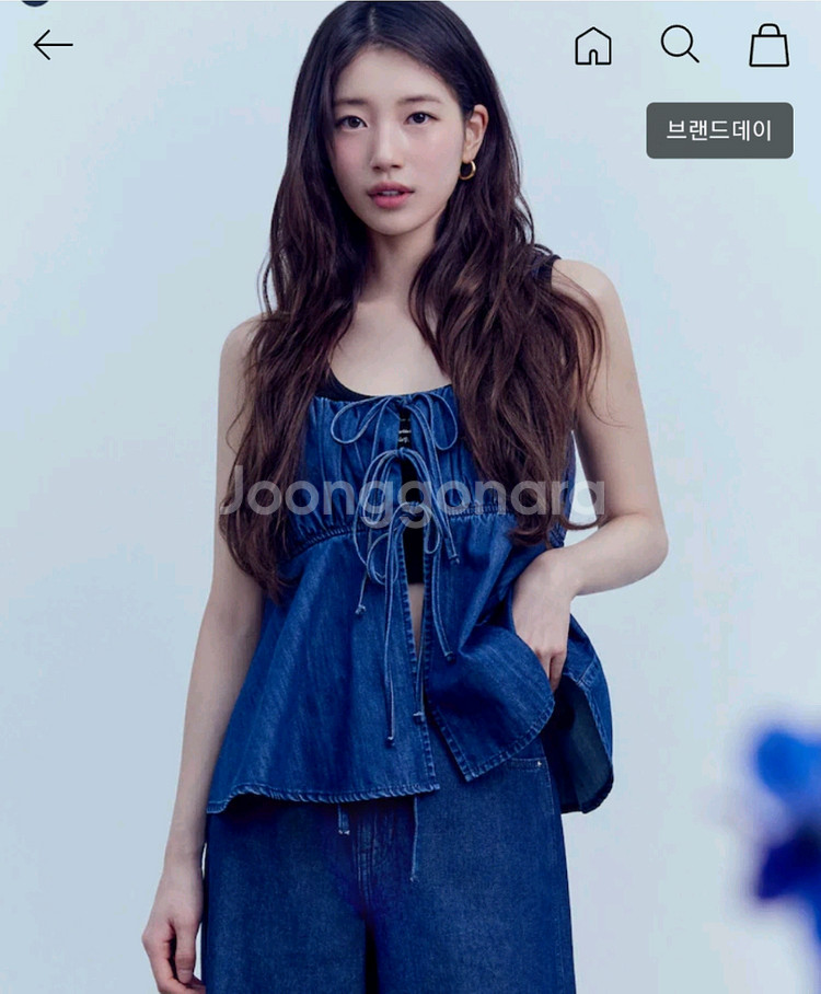 게스 원워시 민소매 리본 블라우스 YP2D2257--0