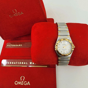 오메가 18K 옐로우골드 콤비 28mm 하프