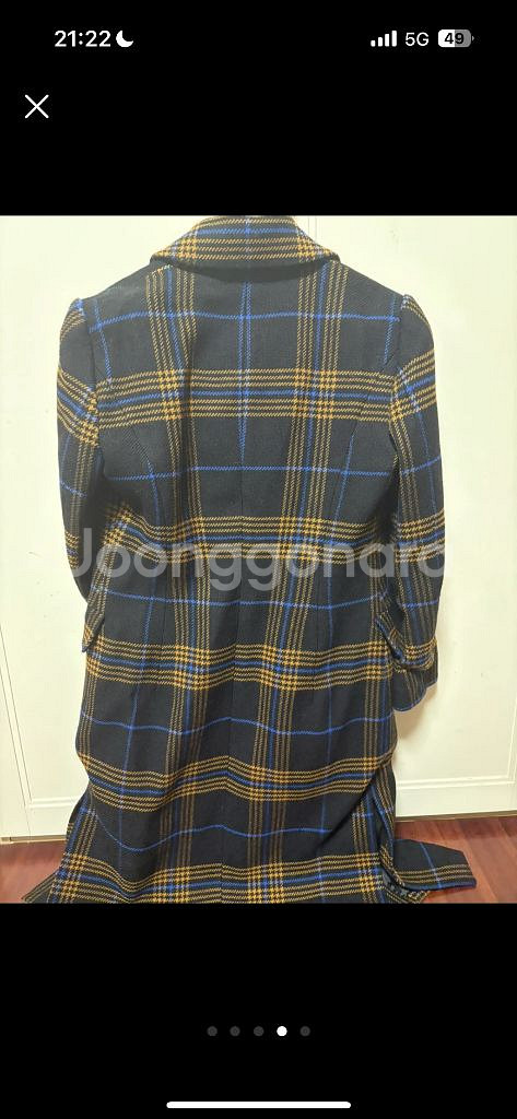 모조에스핀 체크 롱코트 55 새상품--3