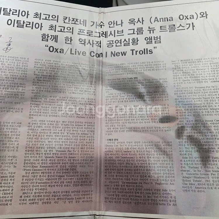 칸초네 안나 옥사 프로그레시브 뉴 트롤스 LP 2장--1